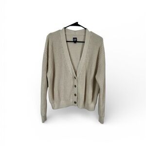 GAP Women's Beige Button-Up Cardigan